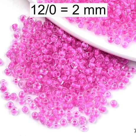 Rocailles - Perlen - inside color magenta - ca. 2mm - Glas