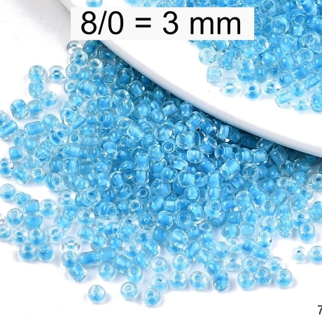 Rocailles - Perlen - inside color deepsky blue - ca. 3mm - Glas 