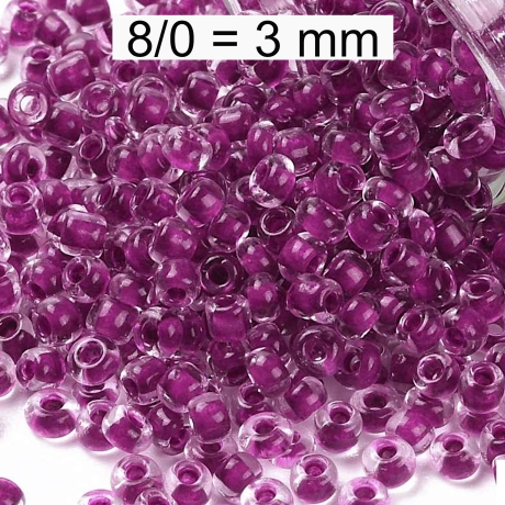 Rocailles - Perlen - inside color lila - ca. 3mm Glas