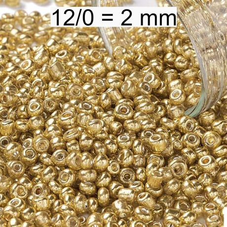 Rocailles - Perlen - metallic gold - ca. 2mm - Glas