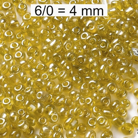 Rocailles - Perlen - transparent gelb - ca. 4mm Glas