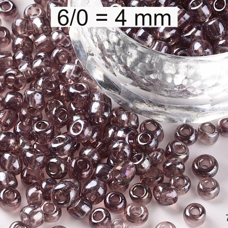 Rocailles - Perlen - transparent rosigbraun - ca. 4mm -Glas 