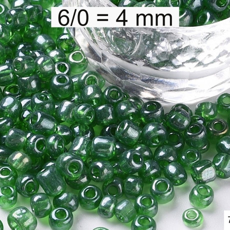 Rocailles - Perlen - transparent grün - ca. 4mm - Glas