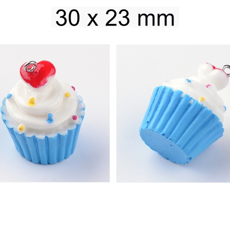 Anhänger - Kunstharz - Eis-Smoothie-Cupcake,Sonnenblume, Lutscher