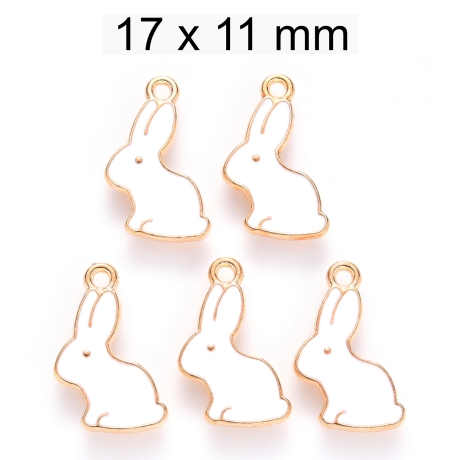 Anhänger - emalliert - Blume - Hase - Diamant