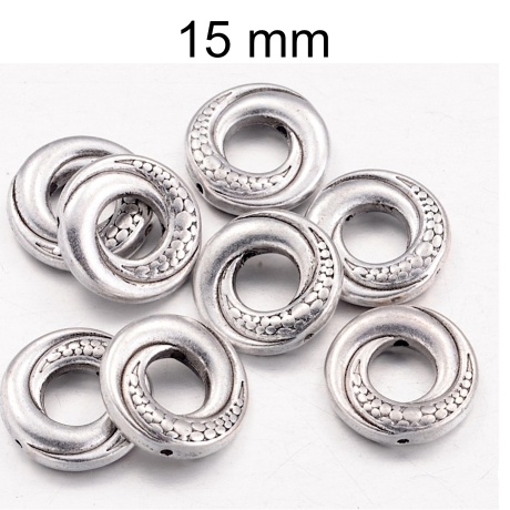 Perlenrahmen - silber - ca. 15 mm - Loch ca. 1,5 mm - Metall