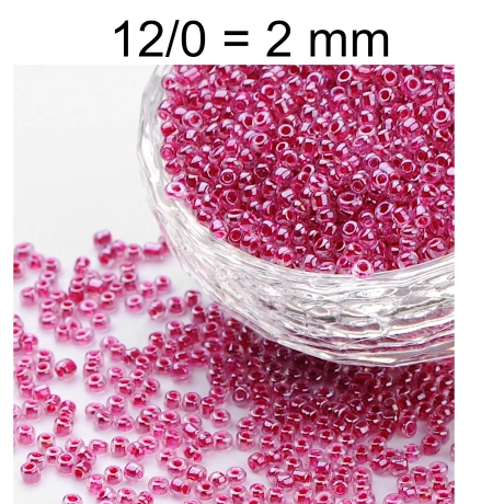 Rocailles - inside color lila - ca. 2 mm - Loch ca. 0,8 mm - Glas
