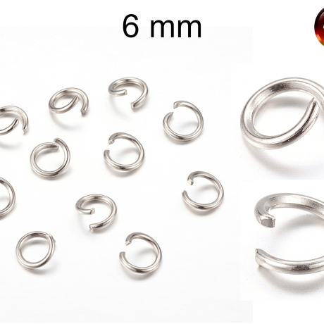 Biegeringe - extra stabil - ca. 6 x 0,9 mm - silber - Metall