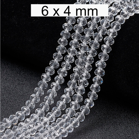 Perlen - 6 mm - Glas - Glasschliff - Kristallschliff