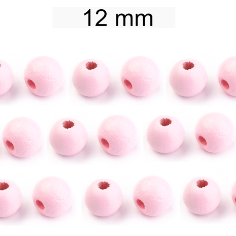 Perlen - rund - rosa - ca. 12mm - Loch ca. 4 mm - Holz