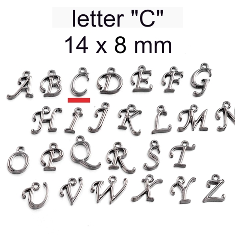 Anhänger - Metall - Buchstaben - A B C D E F