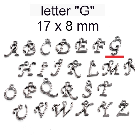 Anhänger - Metall - Buchstaben - G H I J K L M N O P