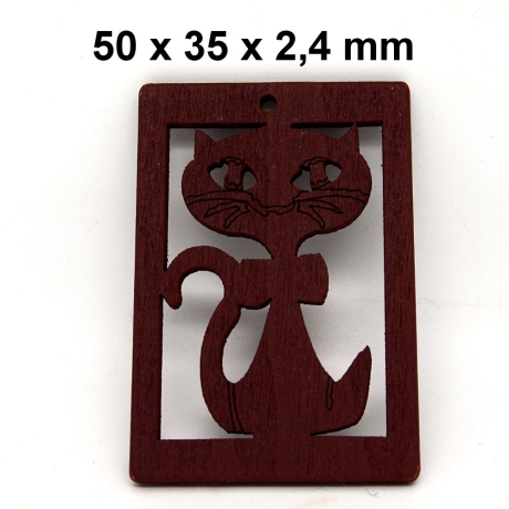 Holz - Anhänger - ca. 50x35x2,4 mm 