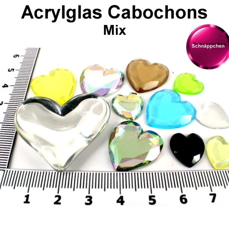 Acrylglas Cabochons - Farb- u. Größenmix
