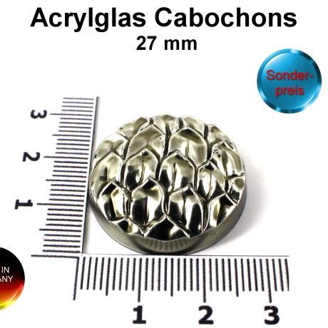 Acrylglas Cabochons - altsilber - ca. 27 mm 
