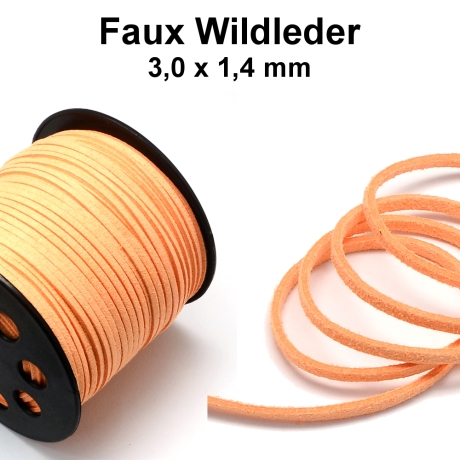 Faux Wildleder - ca. 3x1,4 mm
