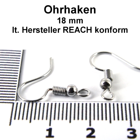 Ohrhaken - silber - ca. 18 mm