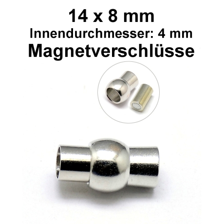 Magnetverschlüsse - ca. 14x8 mm - Innendurchmesser ca. 4 mm