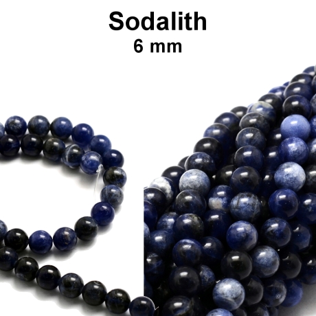 Sodalith - Perlen - ca. 6 mm