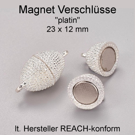 Magnet Verschlüsse - Farbe platin - ca. 23x12mm