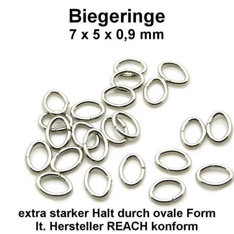 Biegeringe - ca. 7x5x0,9 mm  ovale Form
