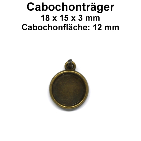 Cabochonträger - bronze - ca. 18x15x3 mm