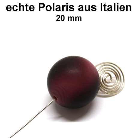 Perlen Polaris - rund - weinrot-schwarz - matt - ca. 20 mm