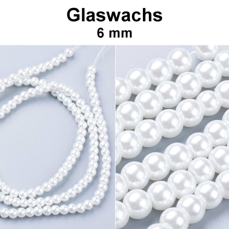 Glaswachs - Perlen - weiss - ca. 6 mm