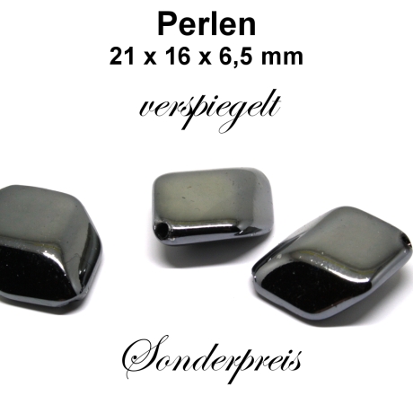 Perlen Acrylglas verspiegelt  ca. 21x16x6,5 mm