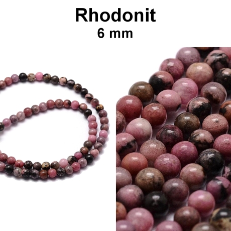 Rhodonit - Perlen - ca. 6 mm