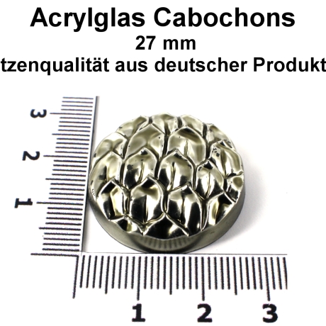 Acrylglas Cabochons - altsilber - ca. 27 mm