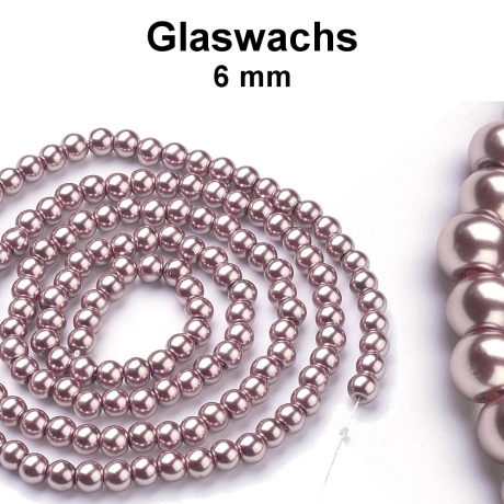 Glaswachs - Perlen - altrosa - ca. 6 mm