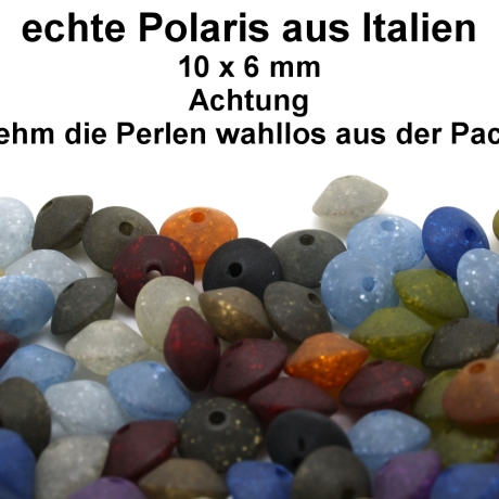 Polaris Rhombenperle Farbmix - Flitterperlen matt - ca. 10x6 mm