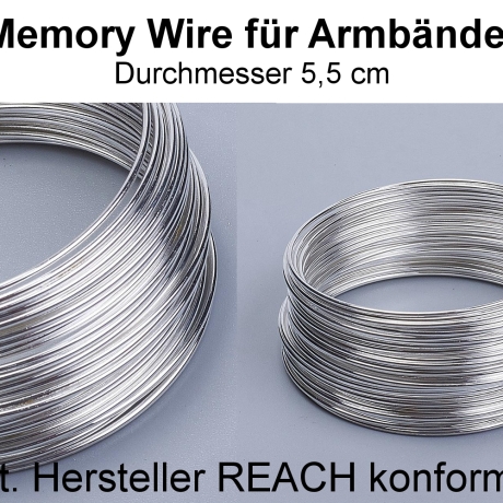 MemoryWire silberfarben - ca. 5,5 mm Durchmesser Dicke ca. 0,9 mm