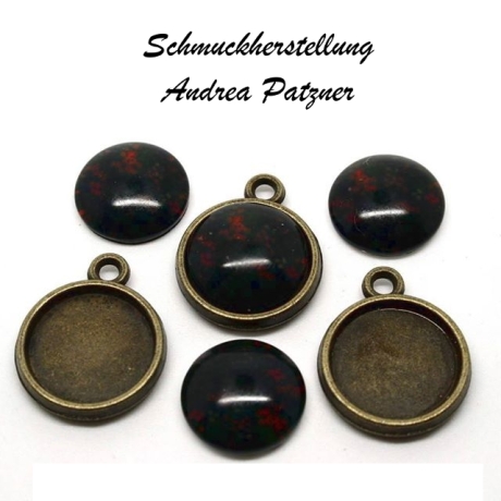 Acryl Cabochon mit Cabochonträger ca. 12 mm