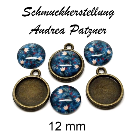 Cabochon mit Cabochonträger ca. 10 mm