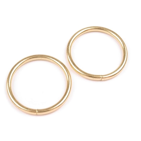 O-Ring 10 Stk. 30mm Goldfarben hell Rundring Metall Messing