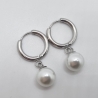Ohrringe Creolen mit Perlen Perlencreolen Pearl Weiß (O141)