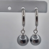 Ohrringe Creolen mit Perlen Perlencreolen Pearl Grau (O141)