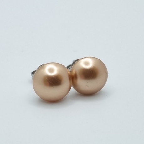 Ohrstecker Cabochon Perle Rose Gold (O83)