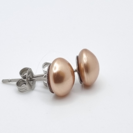 Ohrstecker Cabochon Perle Rose Gold (O83)