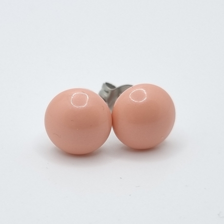 Ohrstecker Cabochon Perle Pink Coral (O83)