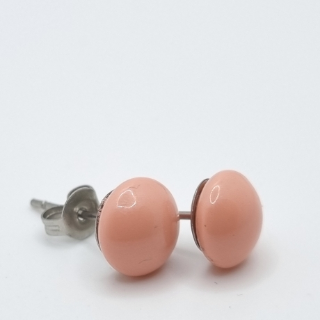 Ohrstecker Cabochon Perle Pink Coral (O83)