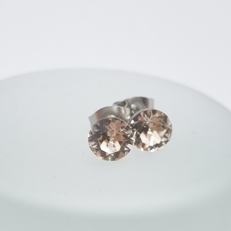 Ohrringe Ohrstecker Kristalle Smoky Quarz (O91)