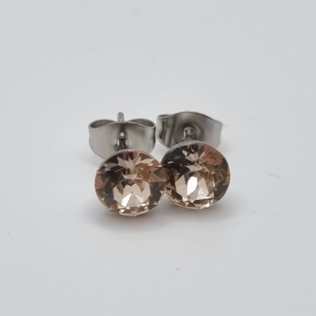 Ohrringe Ohrstecker Kristalle Smoky Quarz (O91)