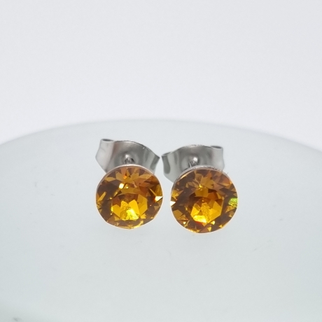 Ohrringe Ohrstecker Kristalle Topaz (O91)