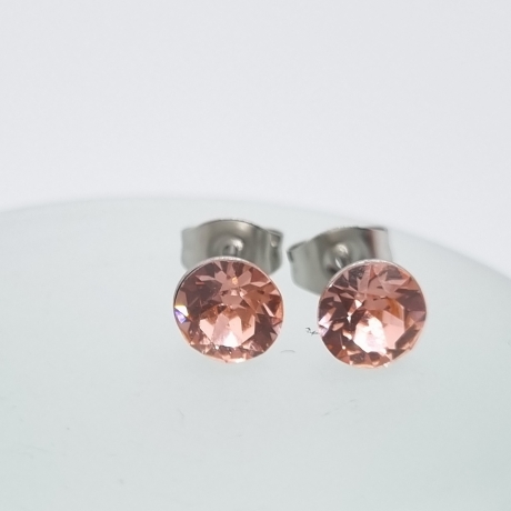 Ohrringe Ohrstecker Kristalle Light Peach  (O91)