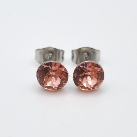 Ohrringe Ohrstecker Kristalle Light Peach  (O91)