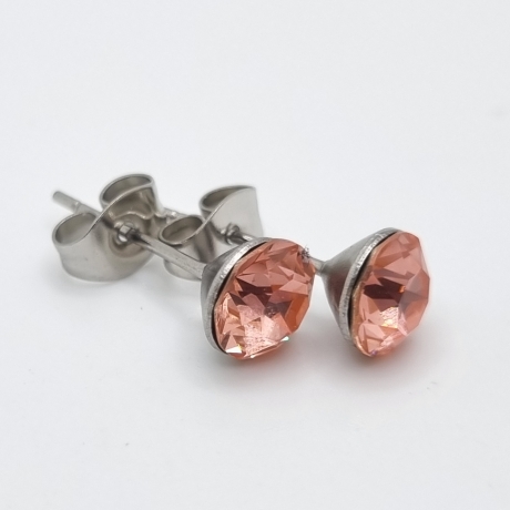 Ohrringe Ohrstecker Kristalle Light Peach  (O91)