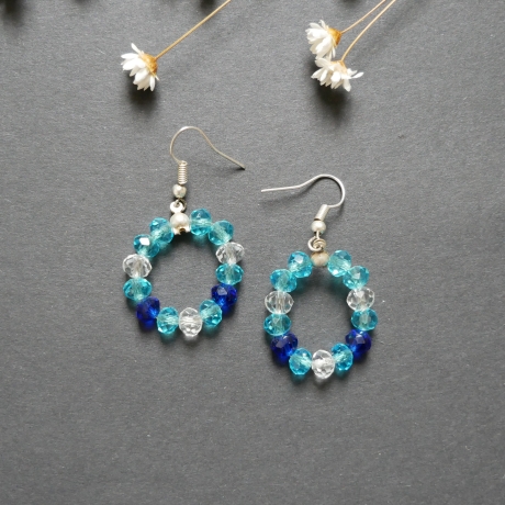 Ohrhänger Halschakra rund